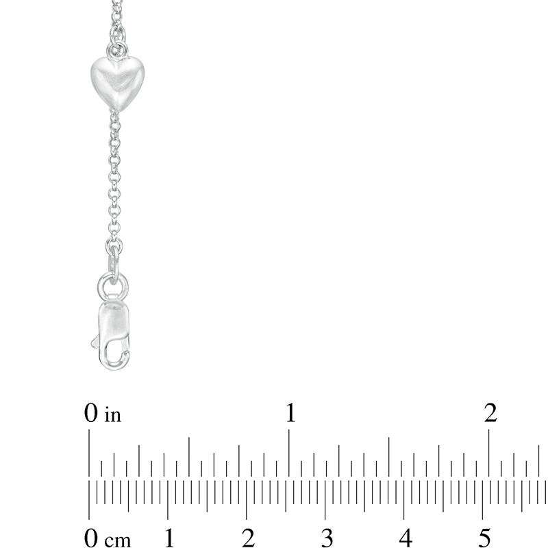 Main Image 3 of Heart Charm Bracelet in Sterling Silver - 7.25"