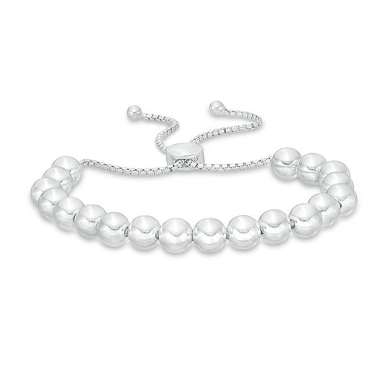 Beaded Bolo Bracelet in Sterling Silver - 9.0"