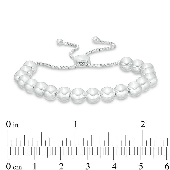 Beaded Bolo Bracelet in Sterling Silver - 9.0"