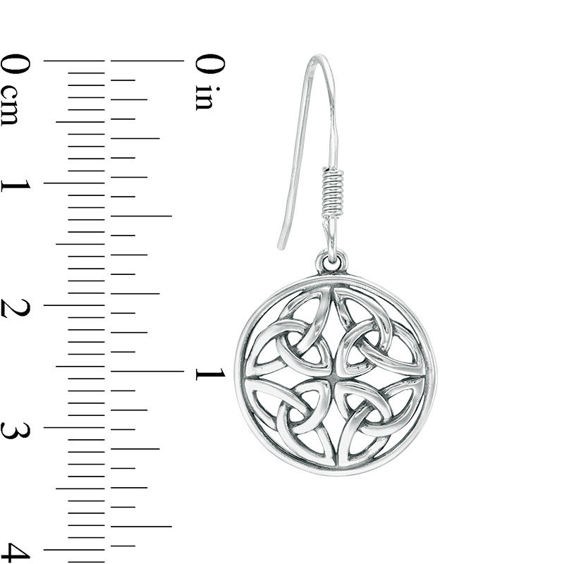 Main Image 2 of Oxidized Celtic Knot Circle Drop Earrings in Sterling Silver