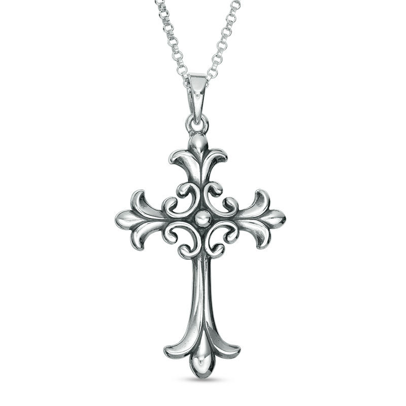 Oxidized Celtic Cross Pendant in Sterling Silver