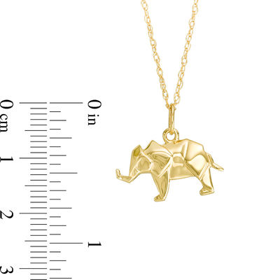 Origami Elephant Pendant In 14k Gold