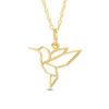 Thumbnail Image 0 of Geometric Hummingbird Pendant in 14K Gold