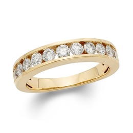 1 CT. T.W. Certified Diamond Eleven Stone Anniversary Band in 14K Gold (I/I1)