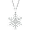 Thumbnail Image 1 of 1/8 CT. T.W. Diamond Snowflake Pendant in Sterling Silver