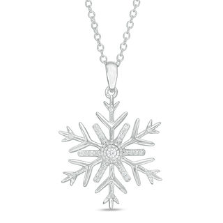 1/8 CT. T.W. Diamond Snowflake Pendant in Sterling Silver