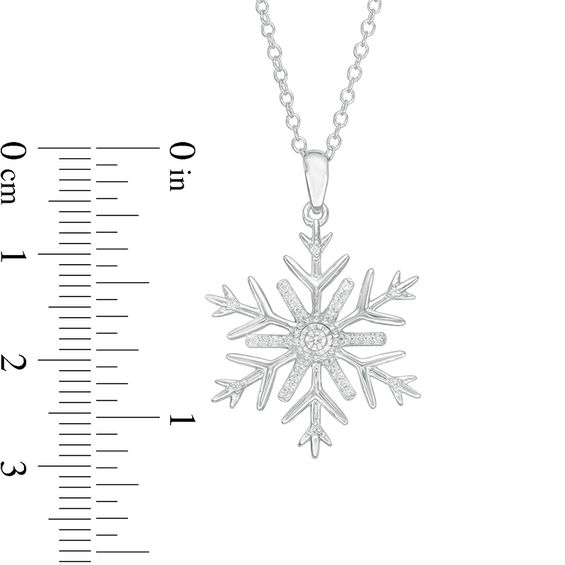 1/8 CT. T.w. Diamond Snowflake Pendant in Sterling Silver