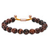 Thumbnail Image 0 of Men's 10.5mm Red Tiger's Eye Bead Bolo Bracelet in Sterling Silver with Rose Rhodium - 10"