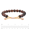 Thumbnail Image 1 of Men's 10.5mm Red Tiger's Eye Bead Bolo Bracelet in Sterling Silver with Rose Rhodium - 10"