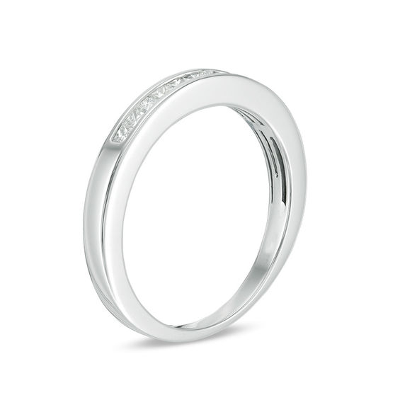 1/4 CT. T.W. Certified Princess-Cut Diamond Nine Stone Wedding Band in 14K White Gold - (I/I1) 1/4 CT. T.W. Certified Princess-Cut Diamond Nine Stone Wedding Band in 14K White Gold - (I/I1)