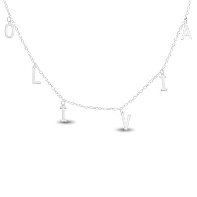 Sterling Silver Mini Round Initial Charm Letter N Hand Stamped Pendant With 16 Silver Bead Chain