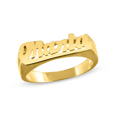 Bold Name Ring in Sterling Silver with 