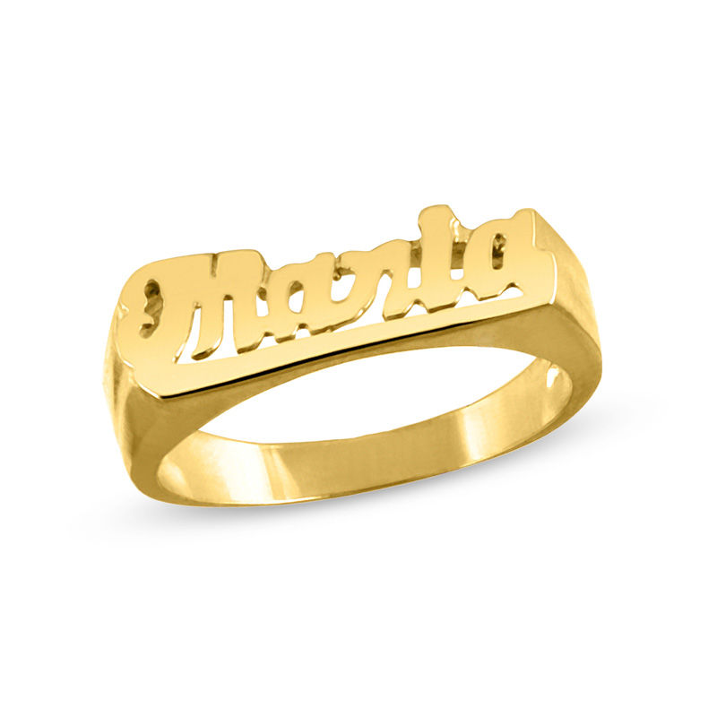 Bold Name Ring in Sterling Silver with 14K Gold Plate (1 Line)