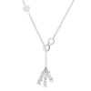 Thumbnail Image 1 of Mother's Name Charm with Heart Station Infinity Lariat-Style Necklace in Sterling Silver (3 Names)