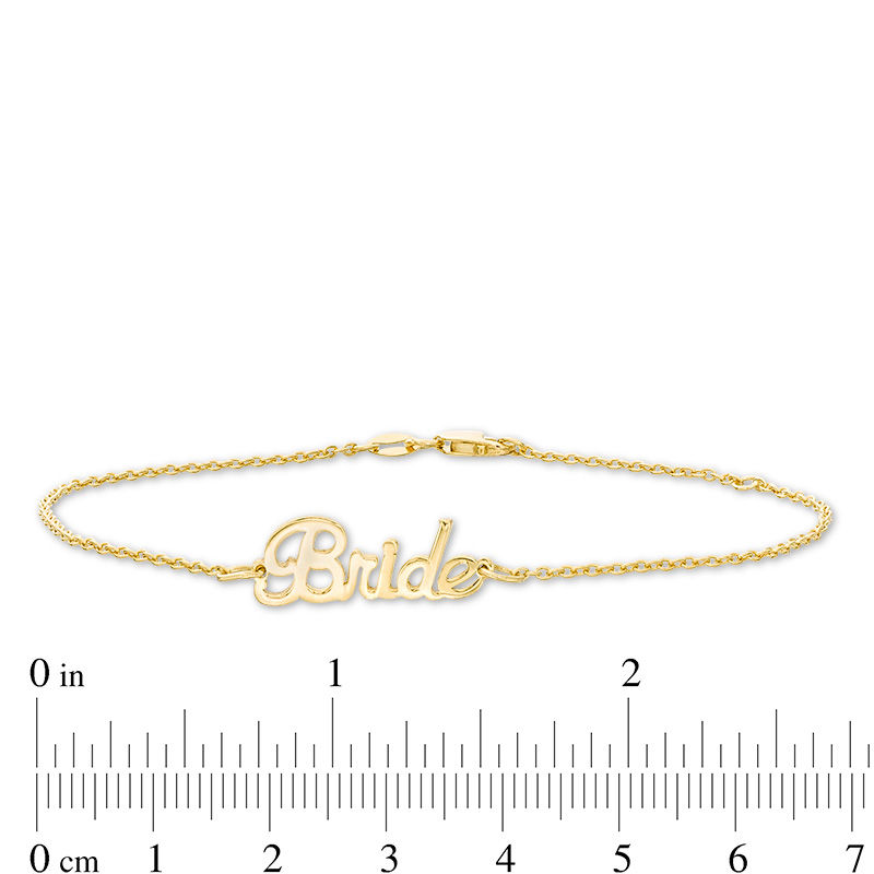 Zales Lowercase Script Name Bracelet in 10K Gold (1 Line)