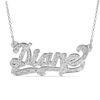 Thumbnail Image 1 of 1/10 CT. T.W. Diamond and Textured Scroll Name Necklace in Sterling Silver (1 Line)