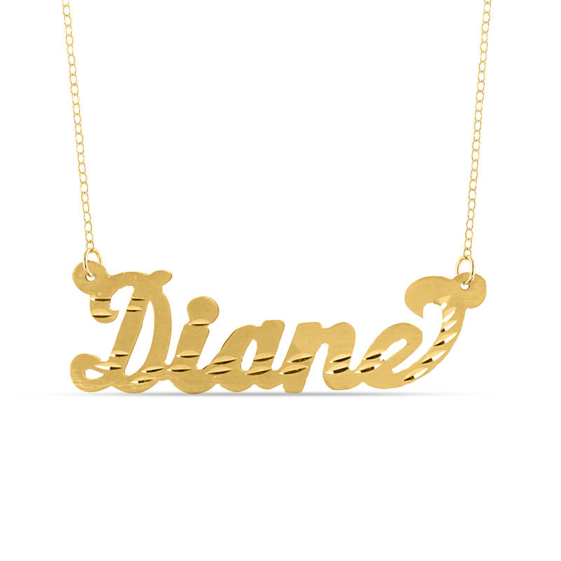 Diamond-Cut Name Necklace in 10K Gold (1 Line)