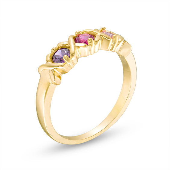 Mother's 3.0mm Birthstone "Xo" Ring (2-5 Stones)