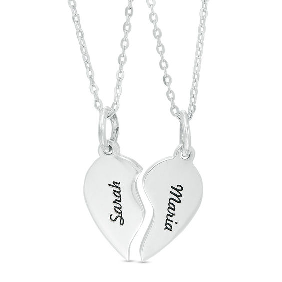 Buy LAOFU Couples Broken Heart Necklace Engraving Name Necklace  Personalized Jewelry Customized with Any Name (Silver) at Amazon.in