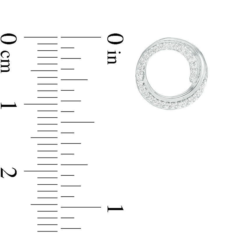 1/6 CT. T.W. Diamond Swirl Circle Stud Earrings in Sterling Silver