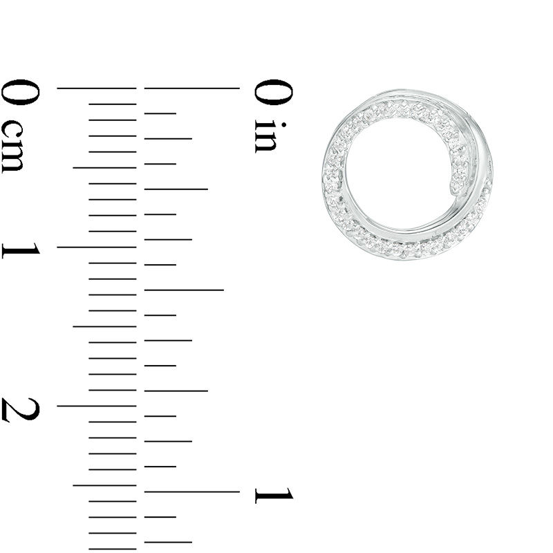Main Image 2 of 1/6 CT. T.W. Diamond Swirl Circle Stud Earrings in Sterling Silver