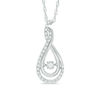 Thumbnail Image 0 of 0.15 CT. T.W. Diamond Woven Teardrop Pendant in Sterling Silver