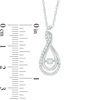 Thumbnail Image 1 of 0.15 CT. T.W. Diamond Woven Teardrop Pendant in Sterling Silver