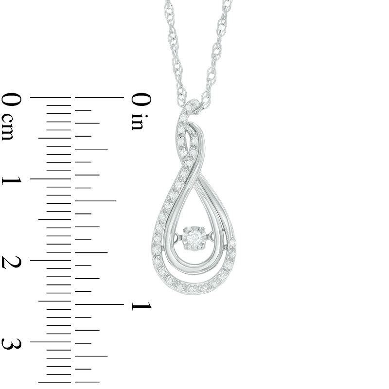 0.15 CT. T.W. Diamond Woven Teardrop Pendant in Sterling Silver