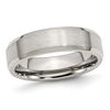 Thumbnail Image 1 of 6.0mm Beveled Edge Comfort Fit Wedding Band in Stainless Steel