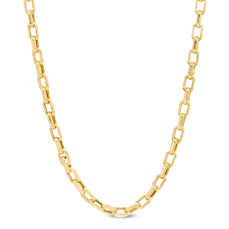 Main Image 1 of Made in Italy Men's Square Link Chain Necklace in 14K Gold - 22&quot;
