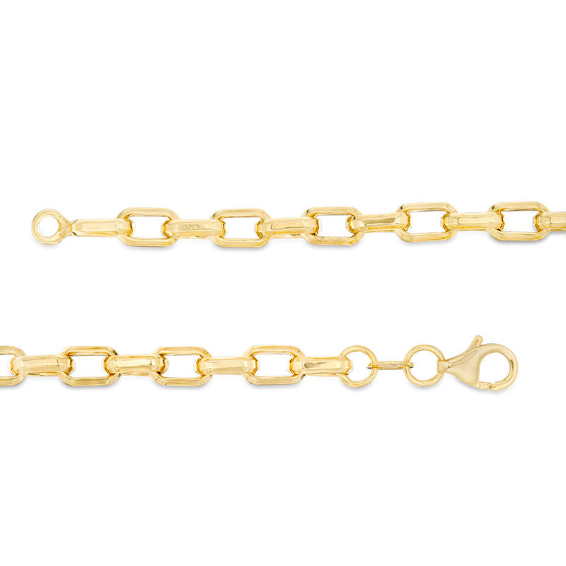 Main Image 2 of Made in Italy Men's Square Link Chain Necklace in 14K Gold - 22&quot;
