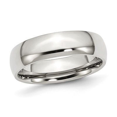 Bridal Wedding Bands Decorative Bands Stainless Steel Polished CZ Ring Size 10.5 