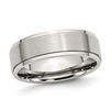 Thumbnail Image 0 of Men's 7.0mm Ridge Edge Comfort Fit Wedding Band in Stainless Steel