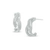 Thumbnail Image 1 of Diamond Accent Braided J-Hoop Earrings in Sterling Silver