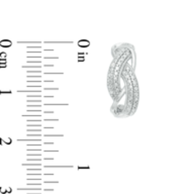 Main Image 2 of Diamond Accent Braided J-Hoop Earrings in Sterling Silver