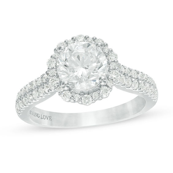 Vera Wang Love Collection 2 CT. T.w. Diamond Frame Engagement Ring in 14K White Gold