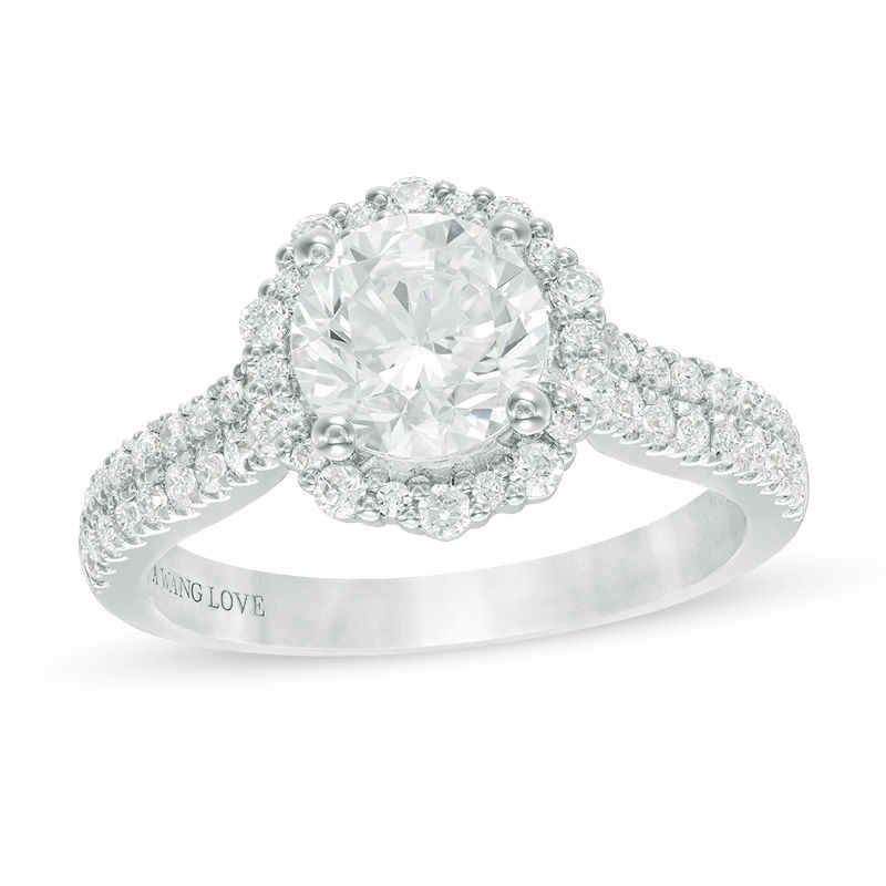 Main Image 1 of Vera Wang Love Collection 2 CT. T.W. Diamond Frame Engagement Ring in 14K White Gold