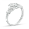 Thumbnail Image 2 of 1/5 CT. T.W. Diamond Claddagh Promise Ring in 10K White Gold