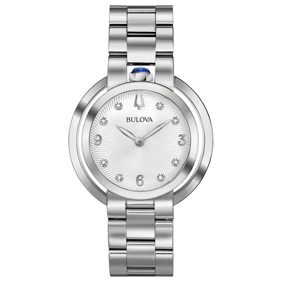 Ladiesâ Bulova Rubaiyat Diamond Accent Watch with Silver-White Dial (Model: 96P184)