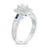 Thumbnail Image 2 of Vera Wang Love Collection 1-1/5 CT. T.W. Emerald-Cut Diamond and Blue Sapphire Engagement Ring in 14K White Gold