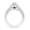 Thumbnail Image 3 of Vera Wang Love Collection 1-1/5 CT. T.W. Emerald-Cut Diamond and Blue Sapphire Engagement Ring in 14K White Gold