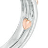 Thumbnail Image 4 of 3/8 CT. T.W. Diamond Frame Interlocking Bridal Set in 10K Two-Tone Gold