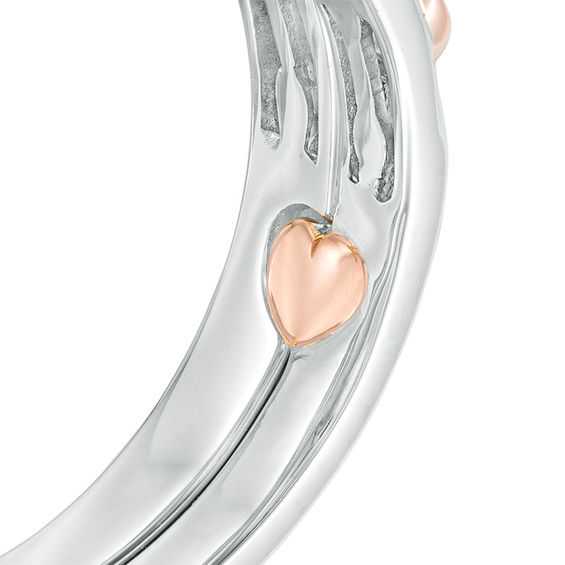 3/8 CT. T.w. Diamond Frame Interlocking Bridal Set in 10K Two-Tone Gold