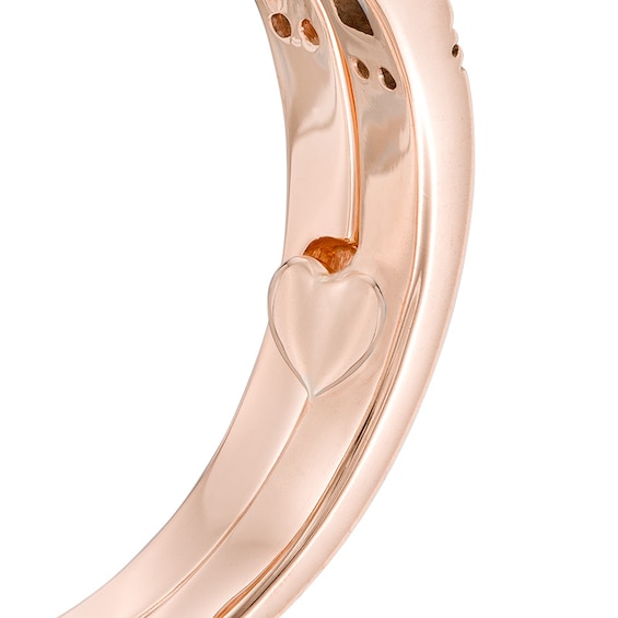 5/8 CT. T.w. Princess-Cut Diamond Frame Interlocking Bridal Set in 10K Rose Gold