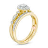 Thumbnail Image 2 of 1/2 CT. T.W. Diamond Oval Frame Interlocking Bridal Set in 10K Gold