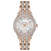 Thumbnail Image 1 of Ladies' Bulova Crystal Accent Rose-Tone Watch with White Dial (Model: 98N113)