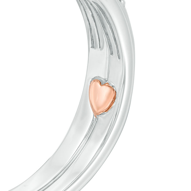 Main Image 4 of 5/8 CT. T.W. Diamond Cushion Frame Interlocking Bridal Set in 10K White Gold