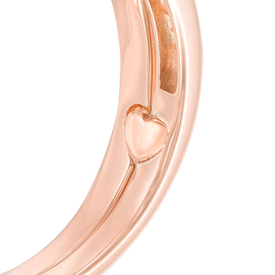 3/8 CT. T.w. Diamond Cushion Frame Interlocking Bridal Set in 10K Rose Gold