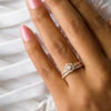 Thumbnail Image 2 of 1/2 CT. T.W. Diamond Hexagon Frame Vintage-Style Interlocking Bridal Set in 10K Rose Gold