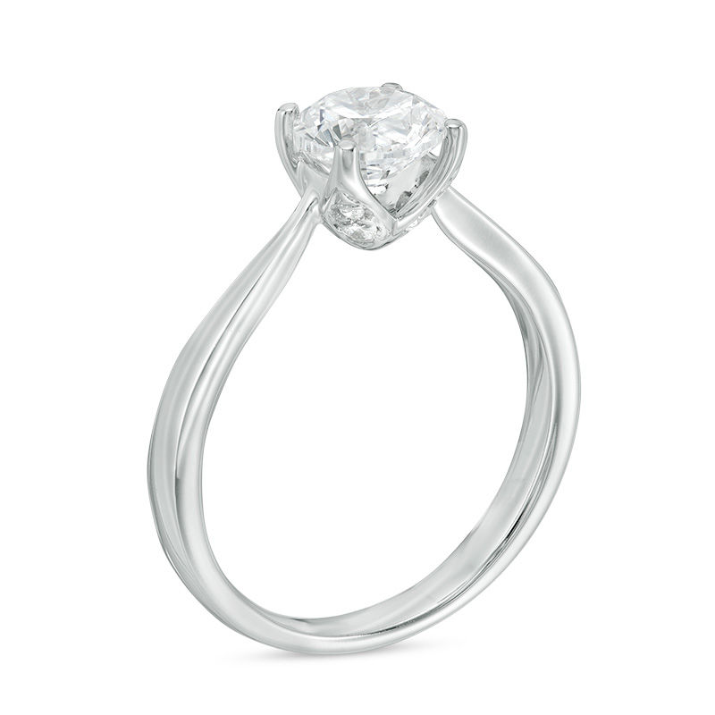 Main Image 2 of Love's Destiny by Zales 1 CT. T.W. Certified Diamond Solitaire Engagement Ring in 14K White Gold (I/I1)
